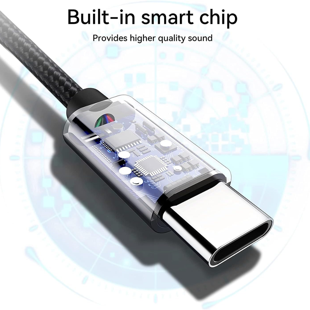 CABLE AUXILIAR USB TIPO C A 3.5MM DE 1M JH-033