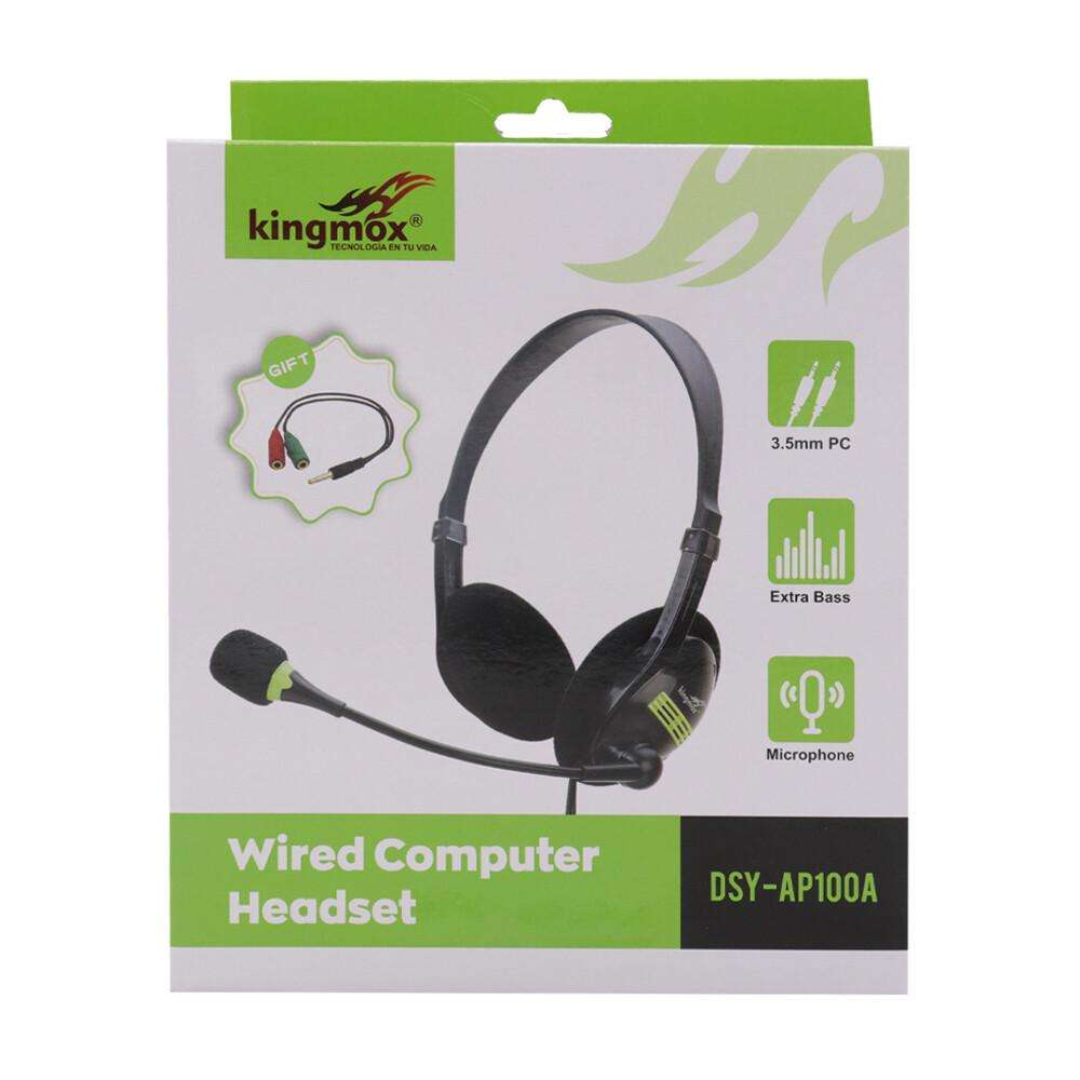 AUDÍFONOS CON MICRÓFONO DE 2 PUERTOS 3.5MM AUXILIAR DSY-AP100A