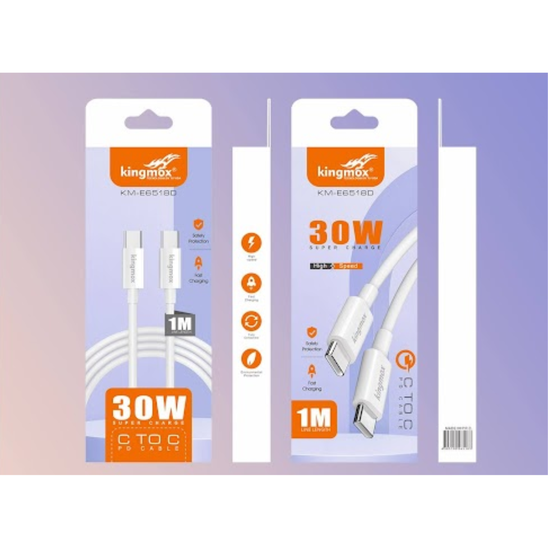 CABLE USB TIPO C A TIPO C DE 1M KM-E6518PD
