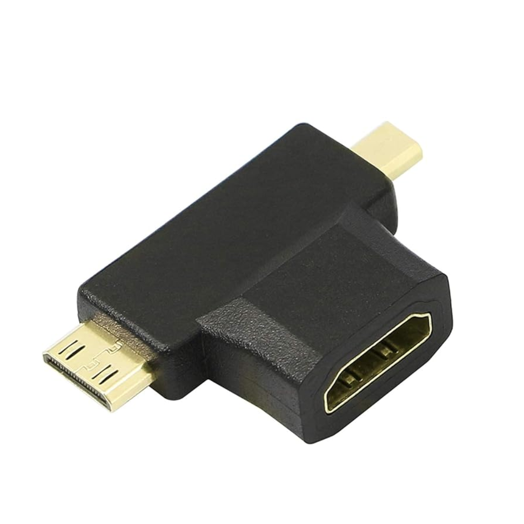 ADAPTADOR 3 EN 1 MINI HDMI A MICRO HDMI A HDMI MHX2