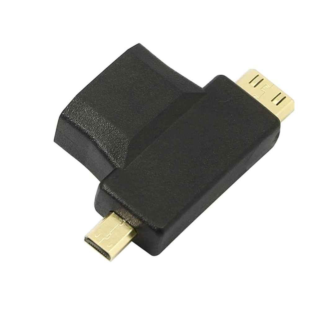 ADAPTADOR 3 EN 1 MINI HDMI A MICRO HDMI A HDMI MHX2