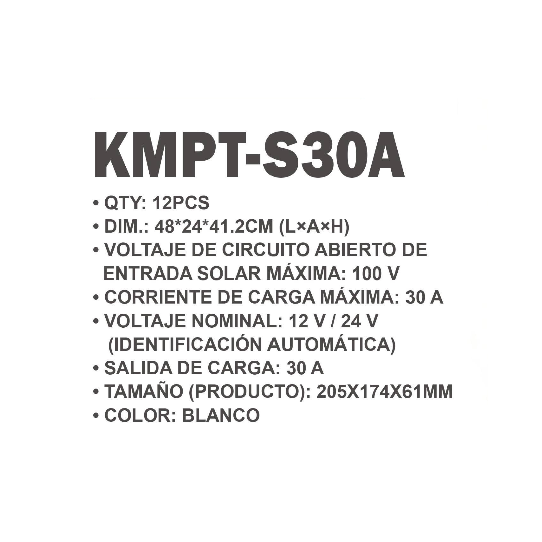 CONTROLADOR SOLAR KMPT-S30A