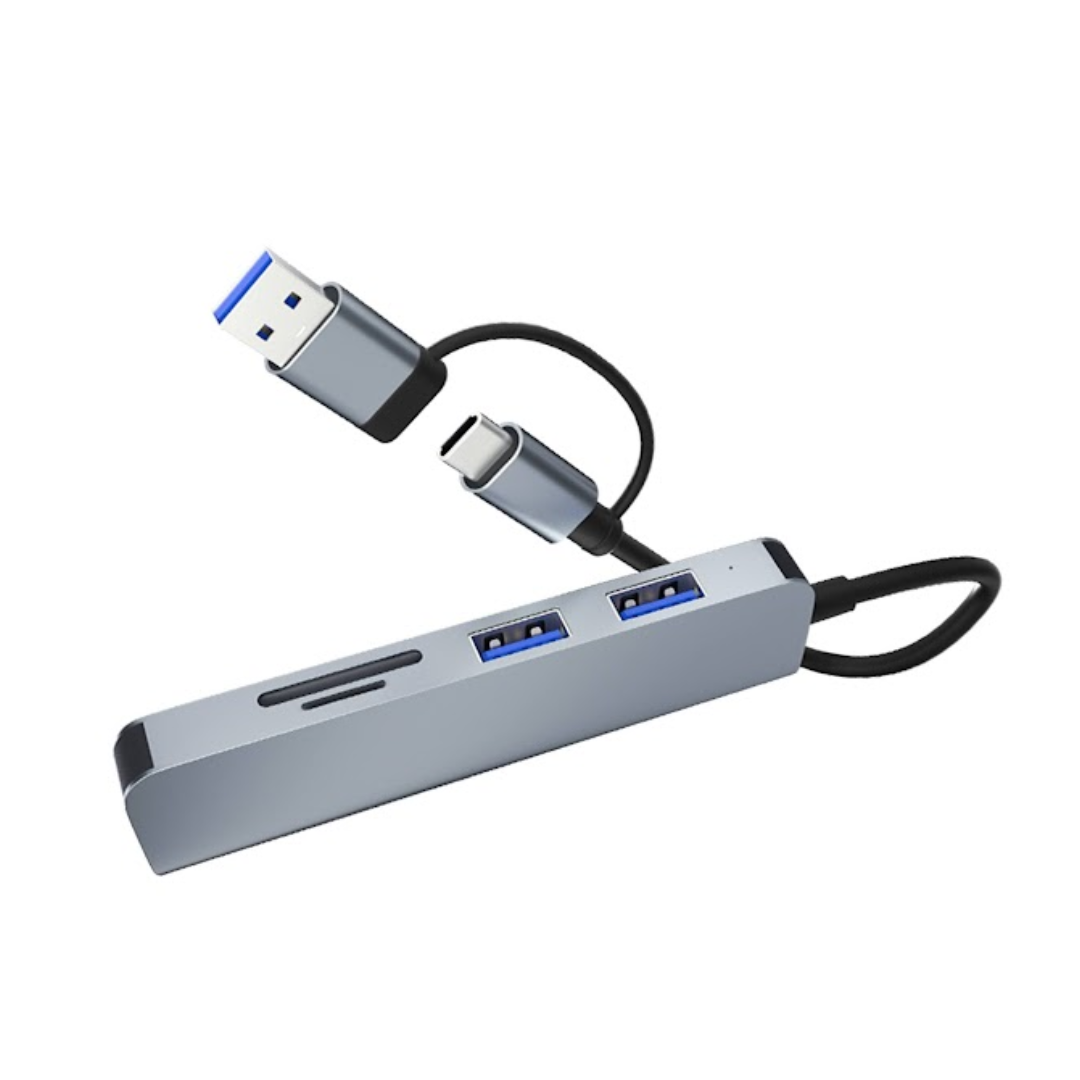ADAPTADOR 5 EN 1 USB 3.0 (1)/ USB 2.0 (3)/ SD/ TF BYL-2103TU