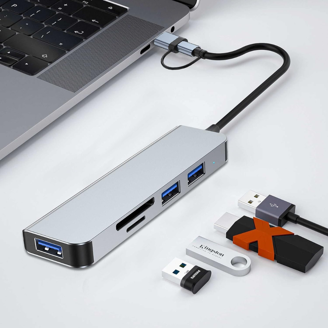ADAPTADOR 5 EN 1 USB 3.0 (1)/ USB 2.0 (3)/ SD/ TF BYL-2103TU