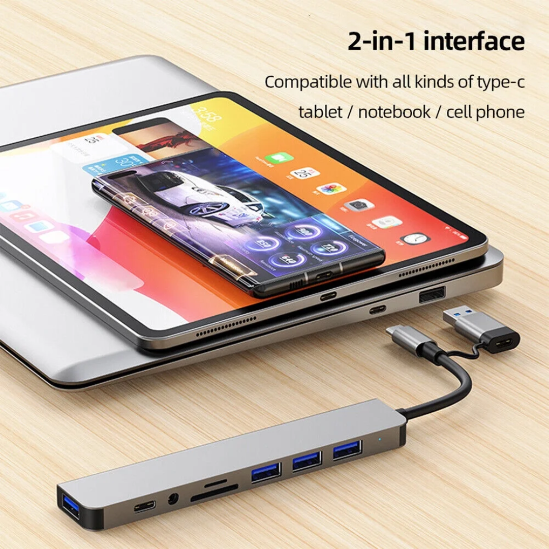 ADAPTADOR 5 EN 1 USB 3.0 (1)/ USB 2.0 (3)/ SD/ TF BYL-2103TU