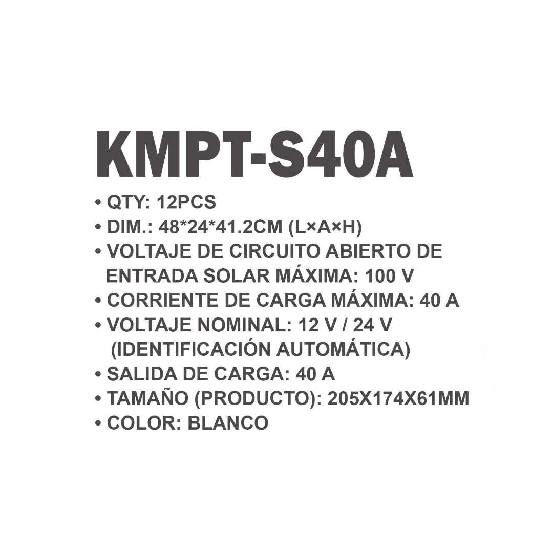 CONTROLADOR SOLAR KMPT-S40A