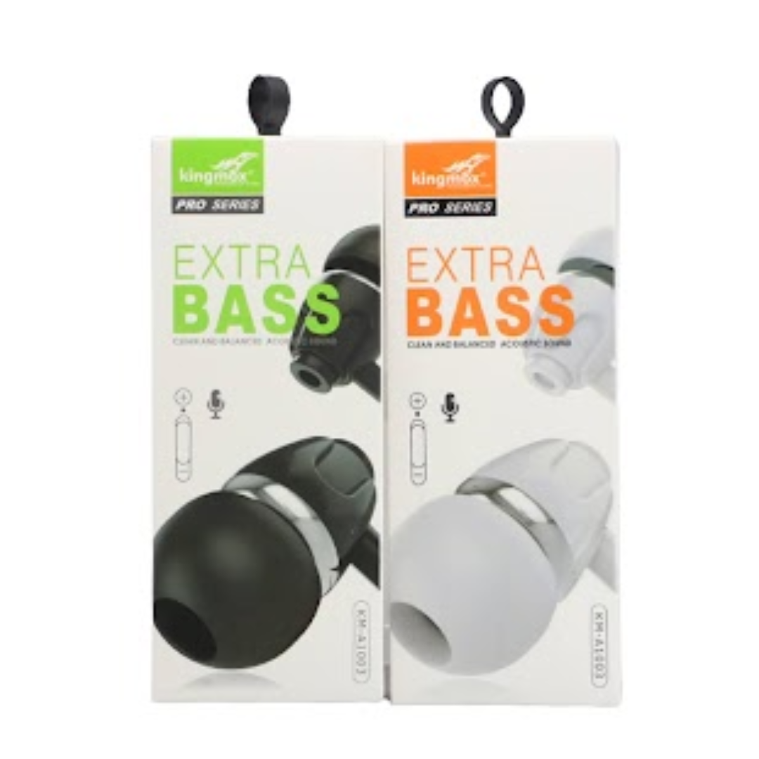 AUDÍFONOS UNIVERSALES CON MICRÓFONO Y AJUSTE DE VOLUMEN EXTRA BASS KM-A1003