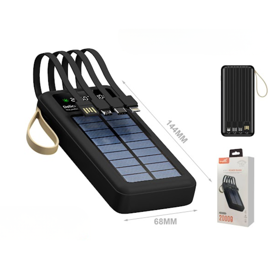 BATERÍA PORTÁTIL SOLAR DE 20000MAH KM-E5719