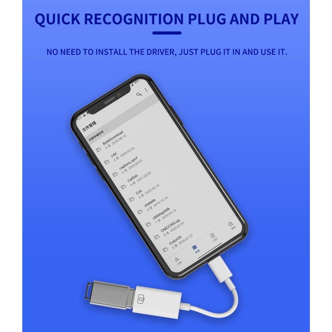 ADAPTADOR DE CÁMARA LIGHTNING A USB 3.0 PARA IPHONE/ IPAD RXY-049