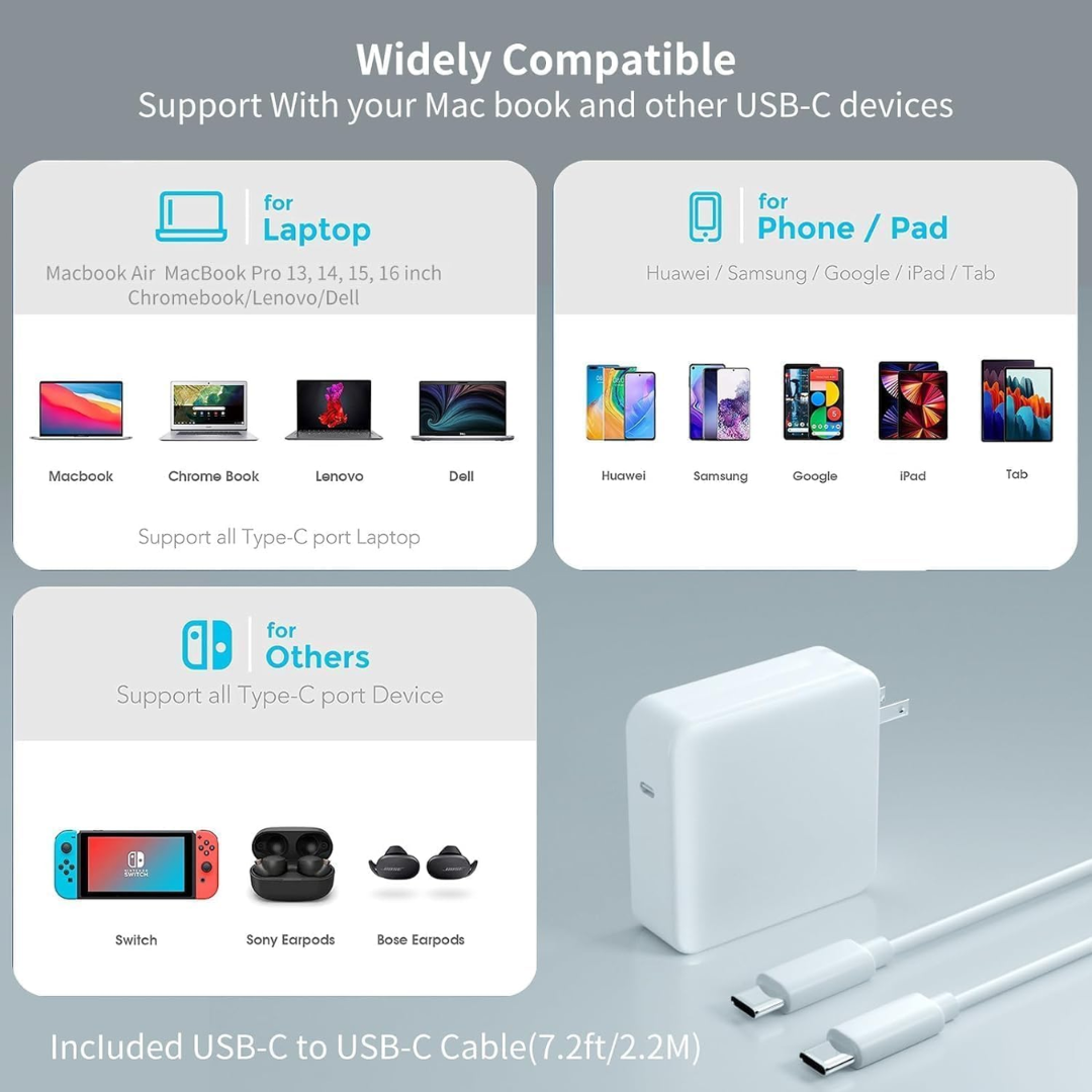 CARGADOR TIPO PARA MACBOOK DE 96W PDC-96W