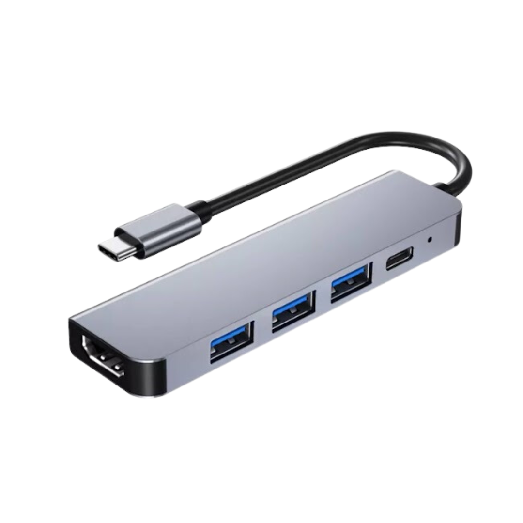 ADAPTADOR 5 EN 1 HDMI 4K/ USB 3.0 (1)/ USB 2.0 (2)/ USB TIPO-C BYL-2008