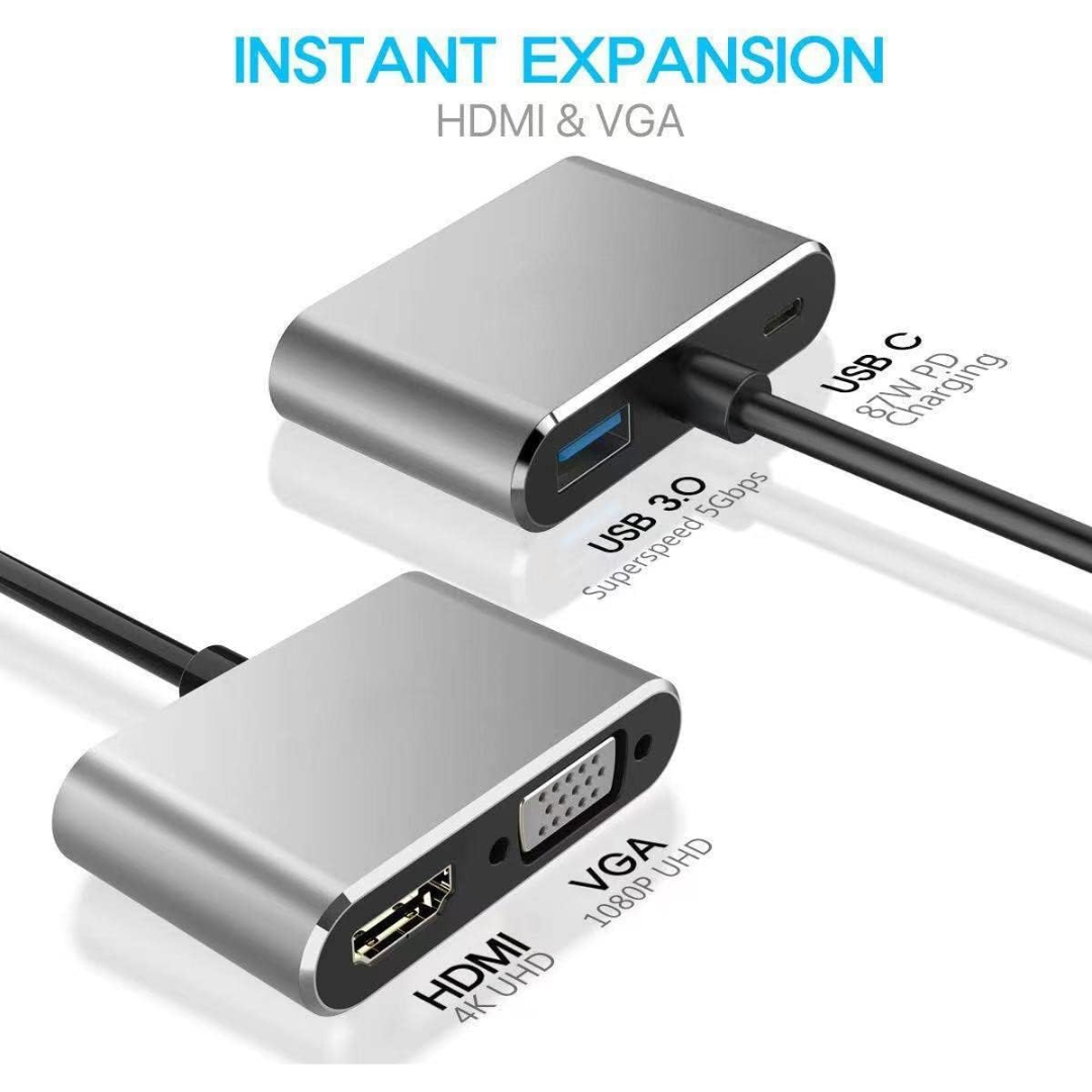 ADAPTADOR 4 EN 1 HDMI/ USB 3.0/ PD/ VGA BYL-2050