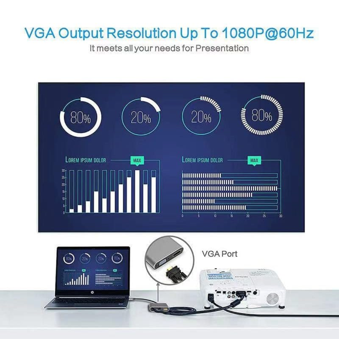 ADAPTADOR 4 EN 1 HDMI/ USB 3.0/ PD/ VGA BYL-2050