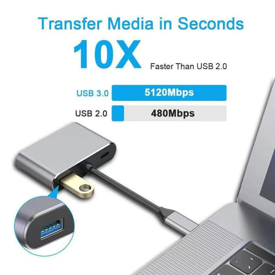ADAPTADOR 4 EN 1 HDMI/ USB 3.0/ PD/ VGA BYL-2050