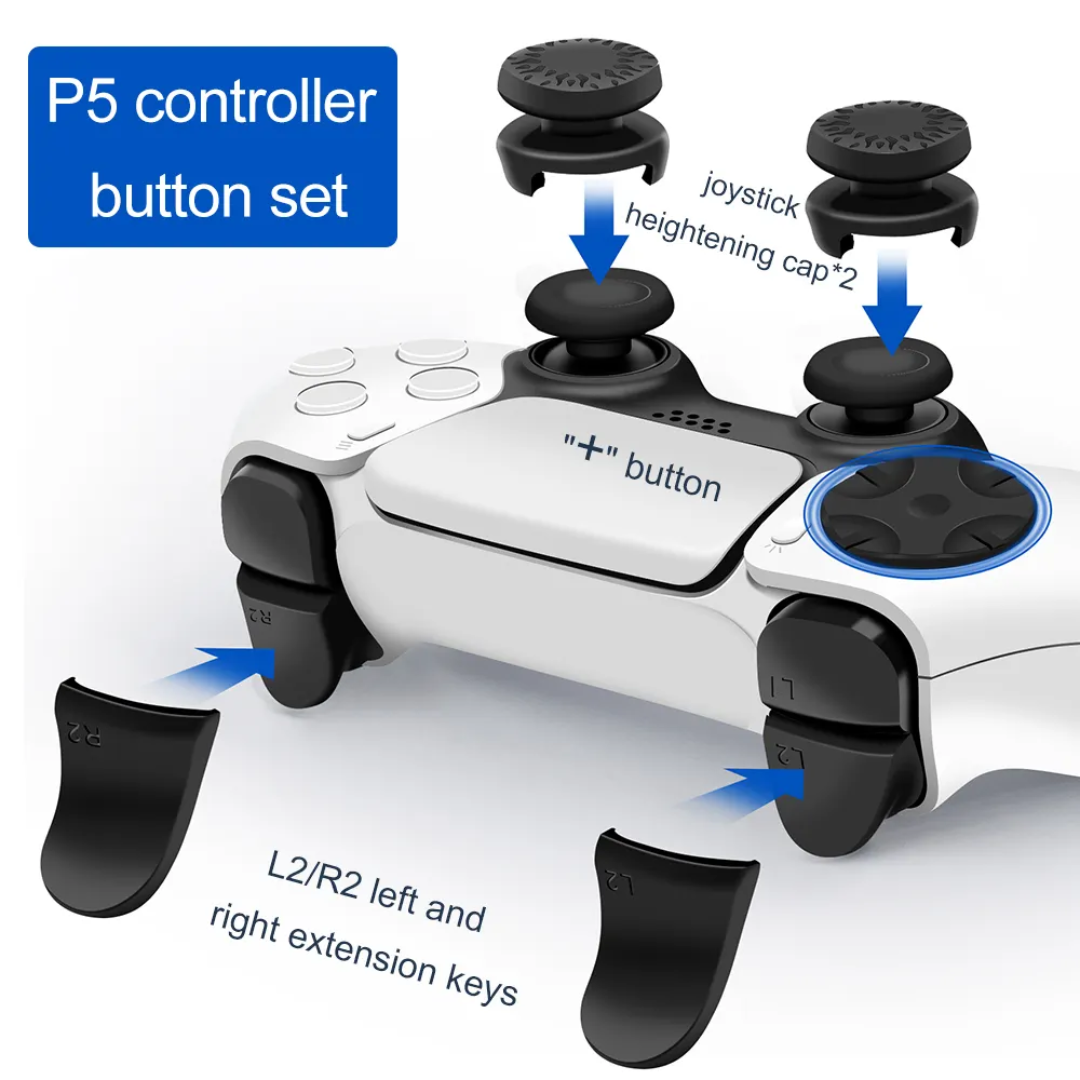 KIT DE 5 GOMAS DE TAPITAS PARA CONTROL PS5 HS-PS5309
