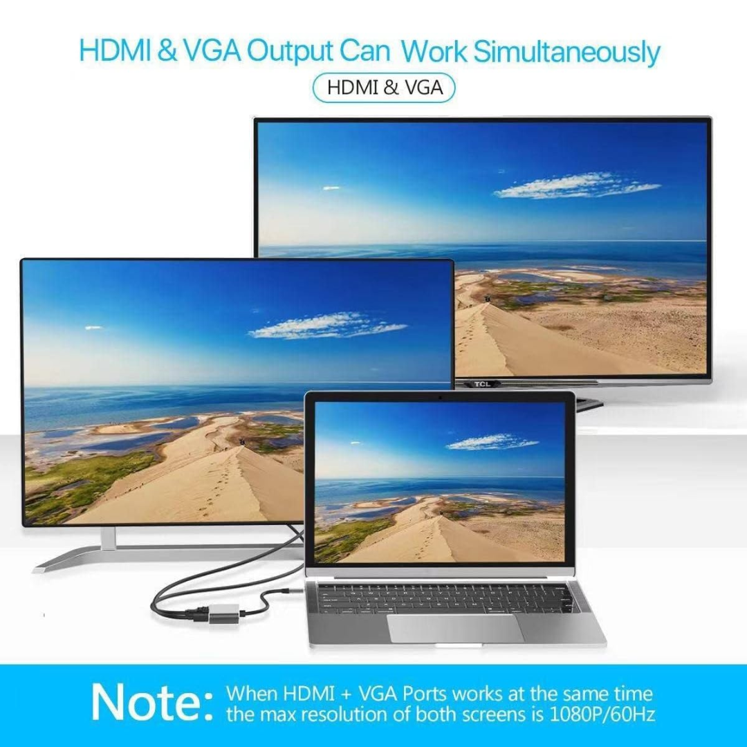 ADAPTADOR 4 EN 1 HDMI/ USB 3.0/ PD/ VGA BYL-2050