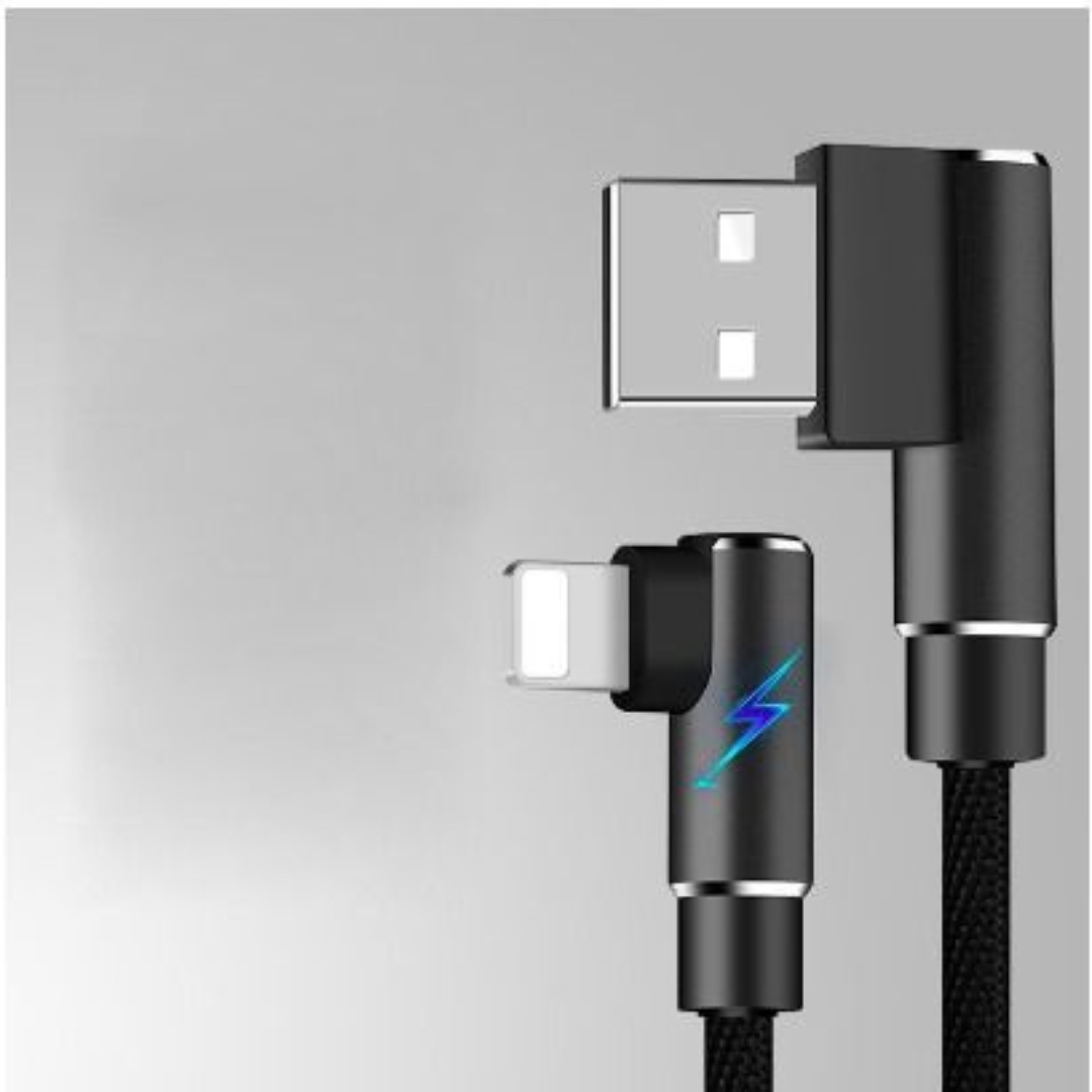 CABLE DE DATOS PARA LIGHTNING ÁNGULO DE 90° DE 1.5M 3.1A DSY-6503i