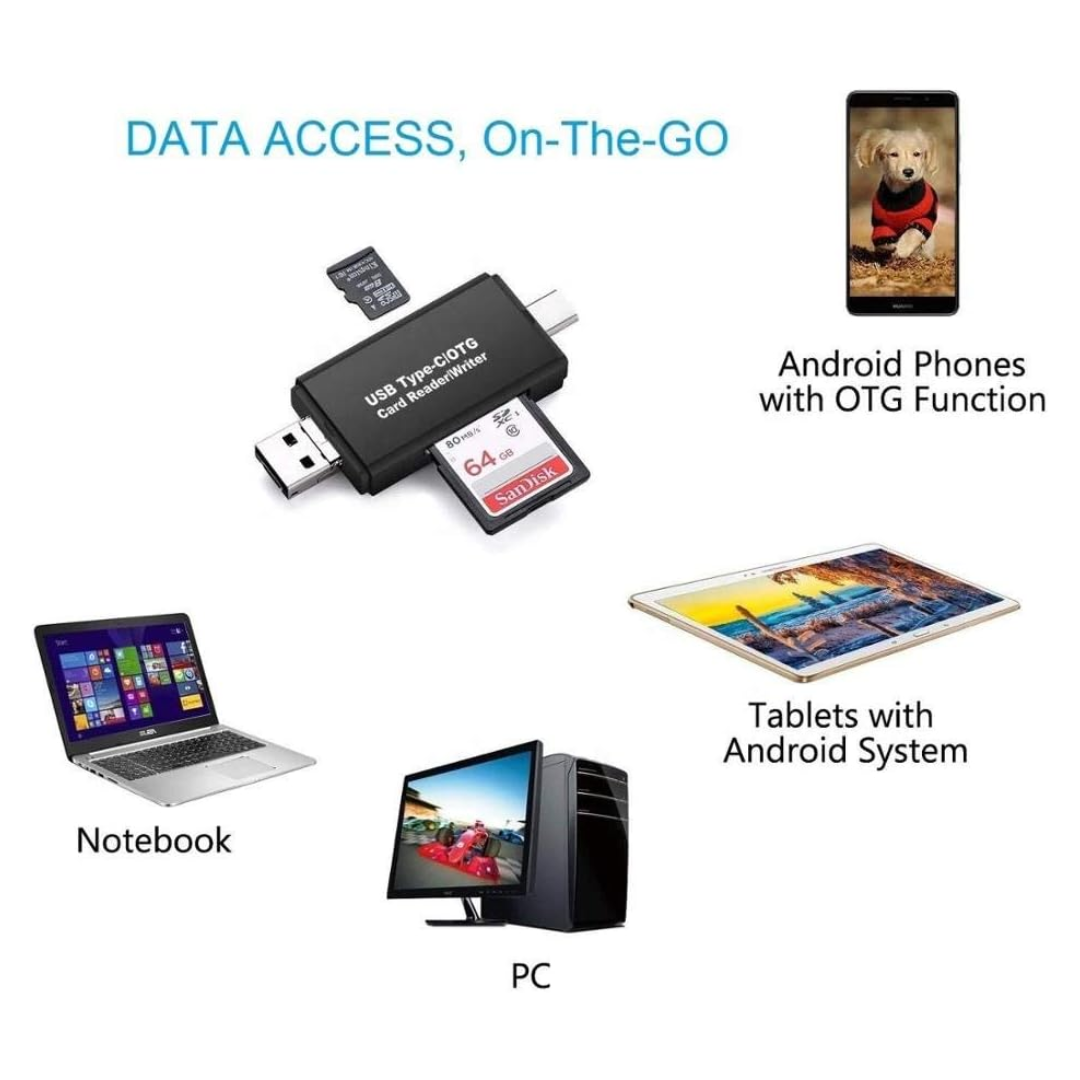 4 EN 1 LECTOR DE TARJETAS TIPO C USB/TF/SD ADAPTADOR COMPATIBLE CON PUERTO UNIVERSAL TIPO C MOTG-02
