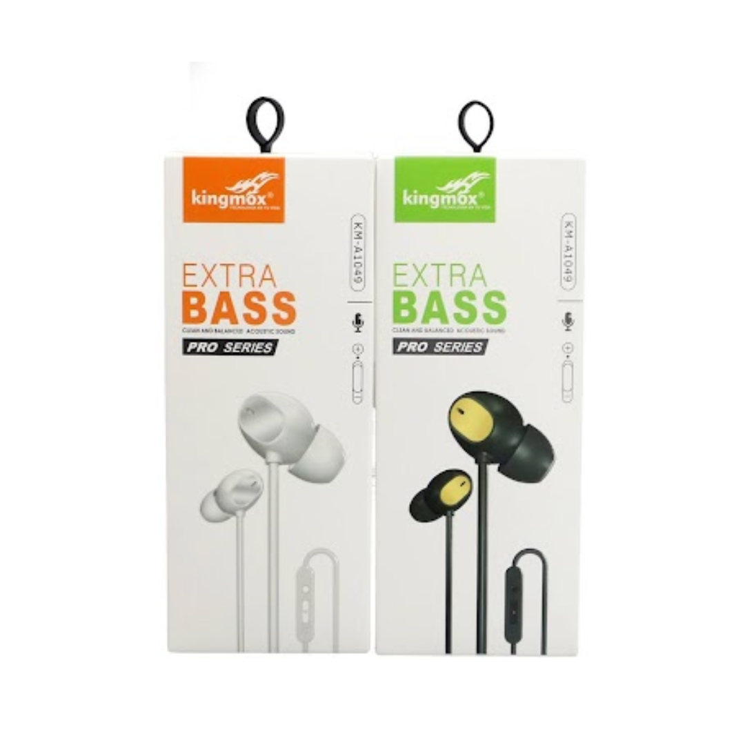 AUDÍFONOS UNIVERSALES CON MICRÓFONO Y AJUSTE DE VOLUMEN EXTRA BASS KM-A1049