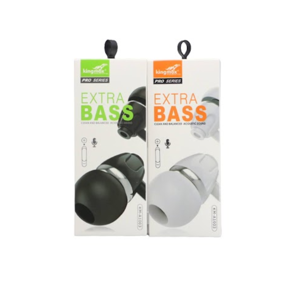 AUDÍFONOS UNIVERSALES CON MICRÓFONO Y AJUSTE DE VOLUMEN EXTRA BASS KM-1003