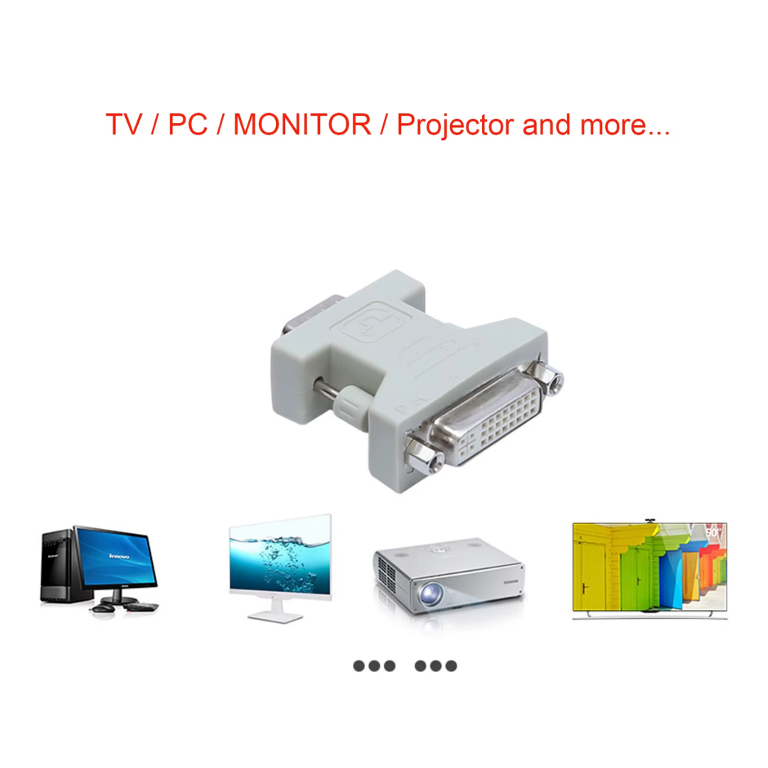 ADAPTADOR DE 24+5 DVI HEMBRA A VGA MACHO KMDVI-VM