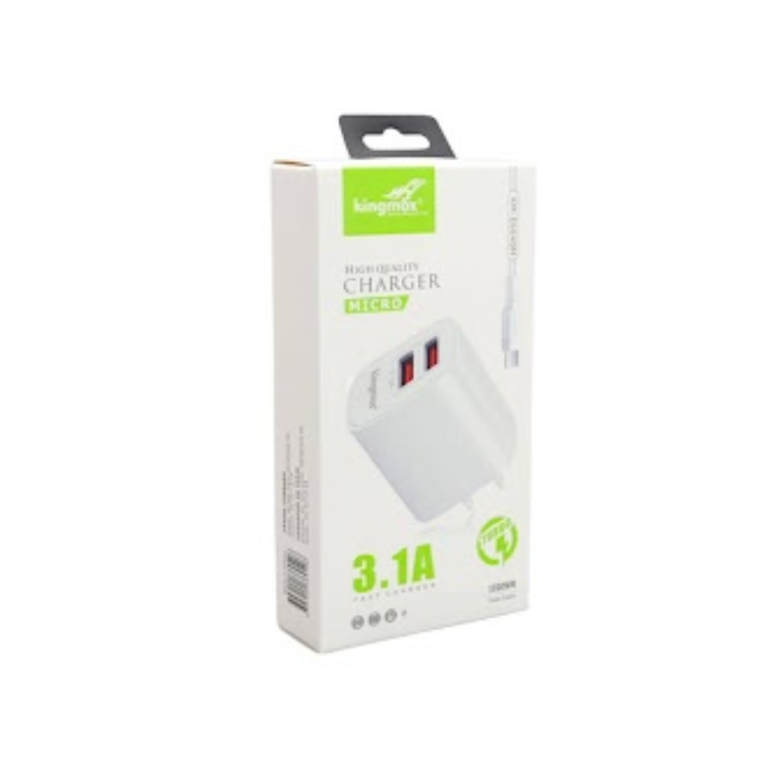CARGADOR CON PUERTO MICRO DOBLE USB KM-E6040M