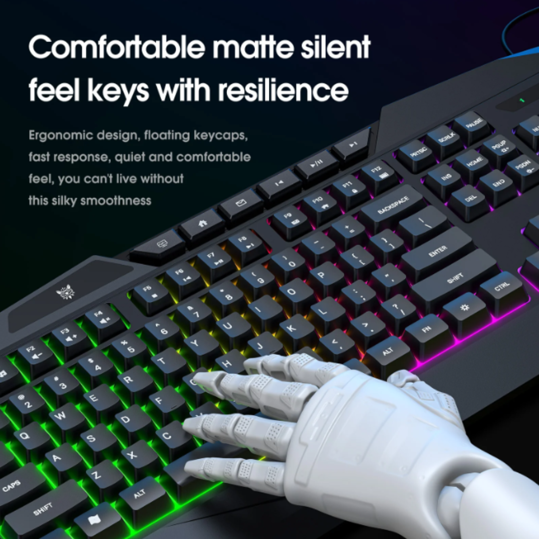COMBO 3 EN 1 TECLADO, MOUSE Y MOUSE PAD PARA JUEGOS ONIKUMA TZ3006