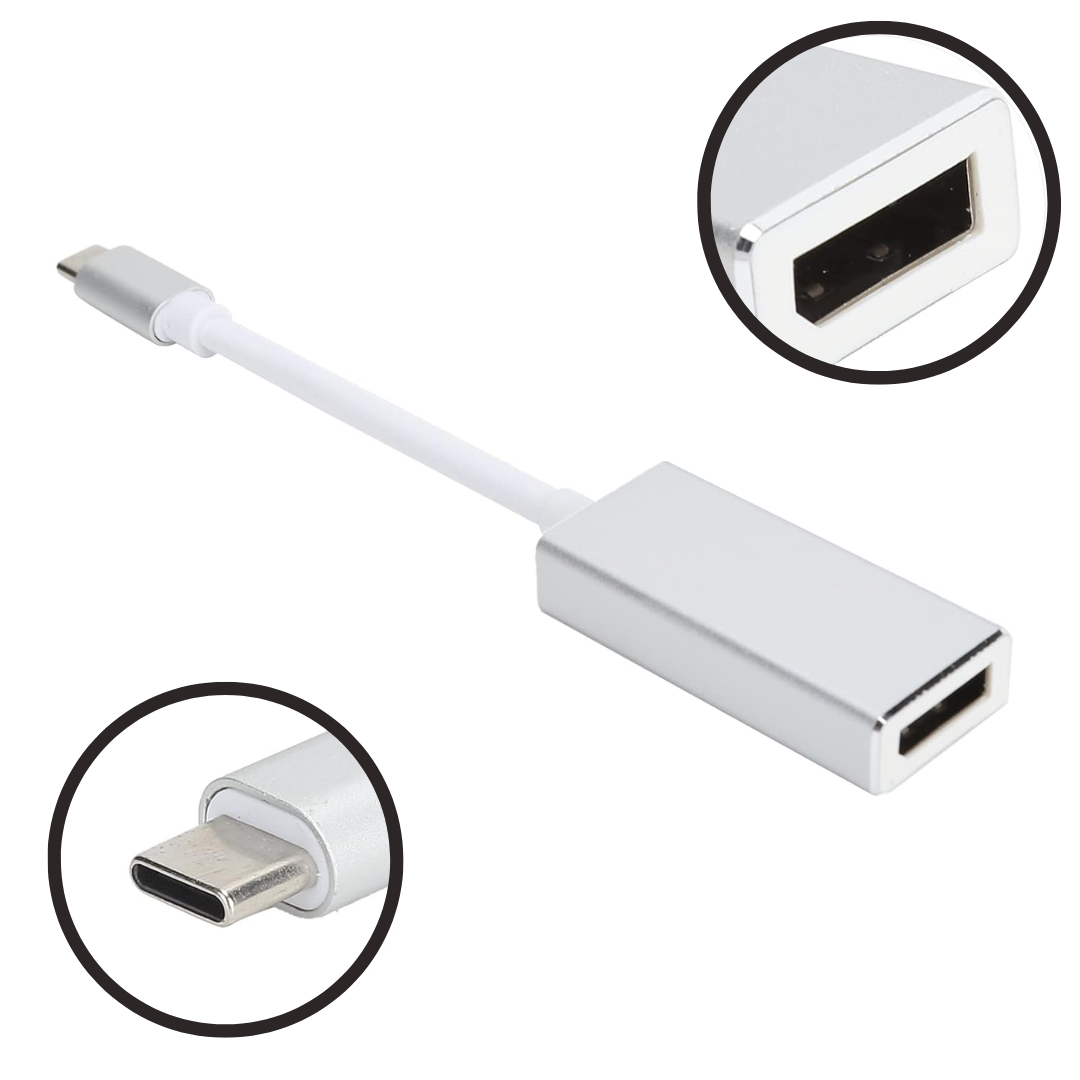 ADAPTADOR DP HEMBRA A TIPO C FULL HD 4K KMDP-TC