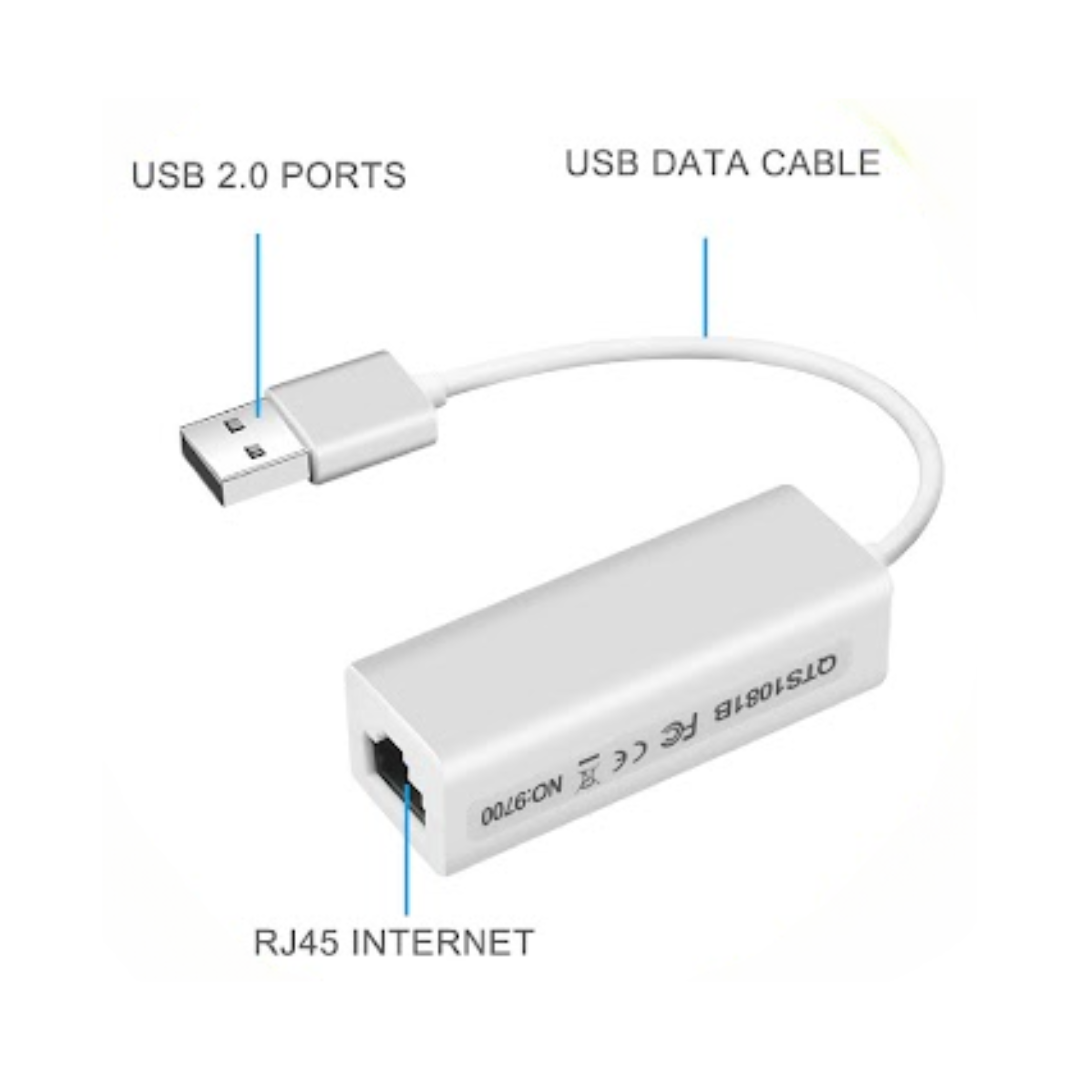 ADAPTADOR LAN USB 2.0 A RJ45 INTERNET USB 2.0 LAN