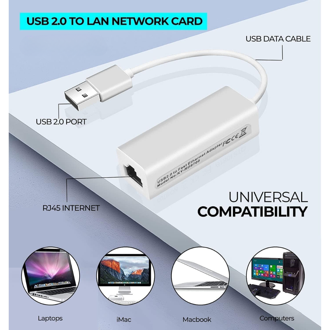 ADAPTADOR LAN USB 2.0 A RJ45 INTERNET USB 2.0 LAN