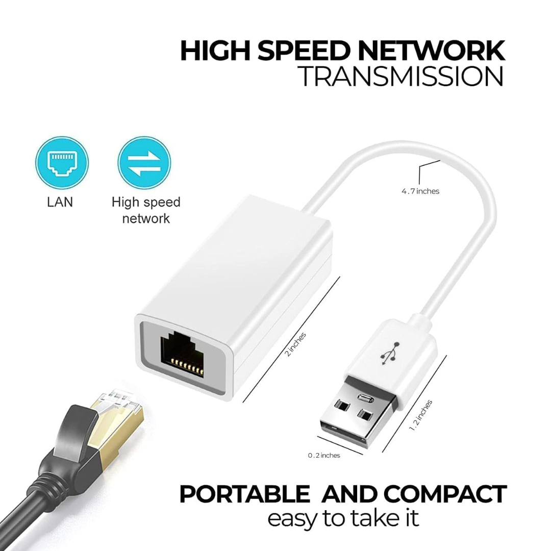 ADAPTADOR LAN USB 2.0 A RJ45 INTERNET USB 2.0 LAN