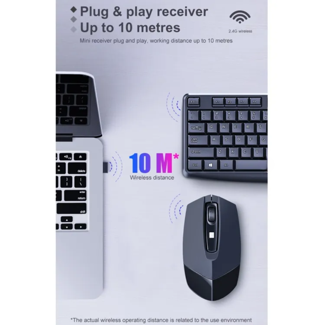 TECLADO CON MOUSE INALÁMBRICO DSY-T201CW