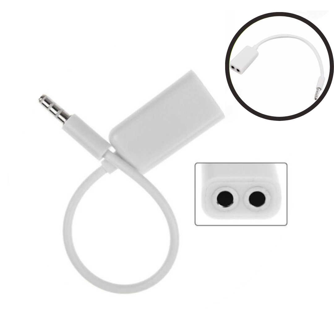 ADAPTADOR DE CABLE DIVISOR DE AURICULARES 3.5MM AUX. A 2 PUERTOS DE AURICULARES DE 3.5MM AUX. DSY-12