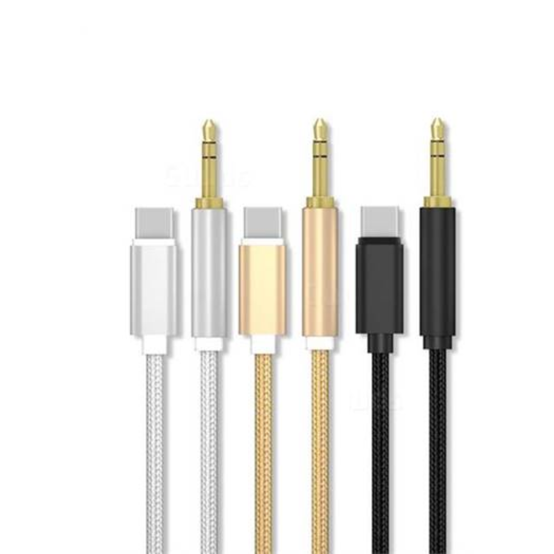CABLE AUXILIAR USB TIPO C A 3.5MM DE 1M JH-033