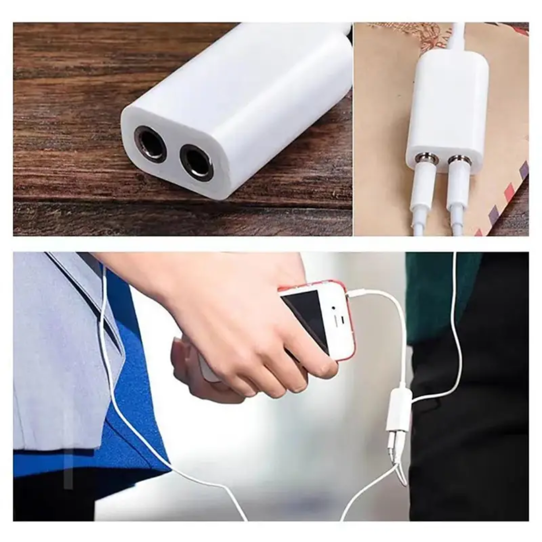 ADAPTADOR DE CABLE DIVISOR DE AURICULARES 3.5MM AUX. A 2 PUERTOS DE AURICULARES DE 3.5MM AUX. DSY-12