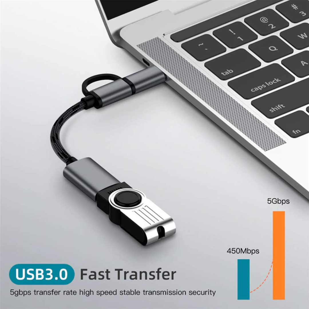 CABLE ADAPTADOR OTG 2 EN 1 USB MICRO Y TIPO-C A USB 2.0 DSY-OTG 9521