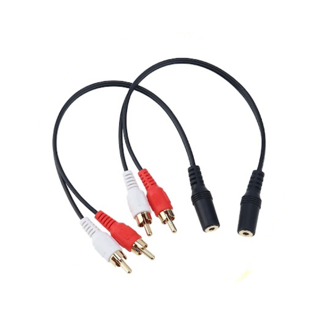 CONECTOR DE 3.5MM A CABLE 2RCA 3.5F2-M
