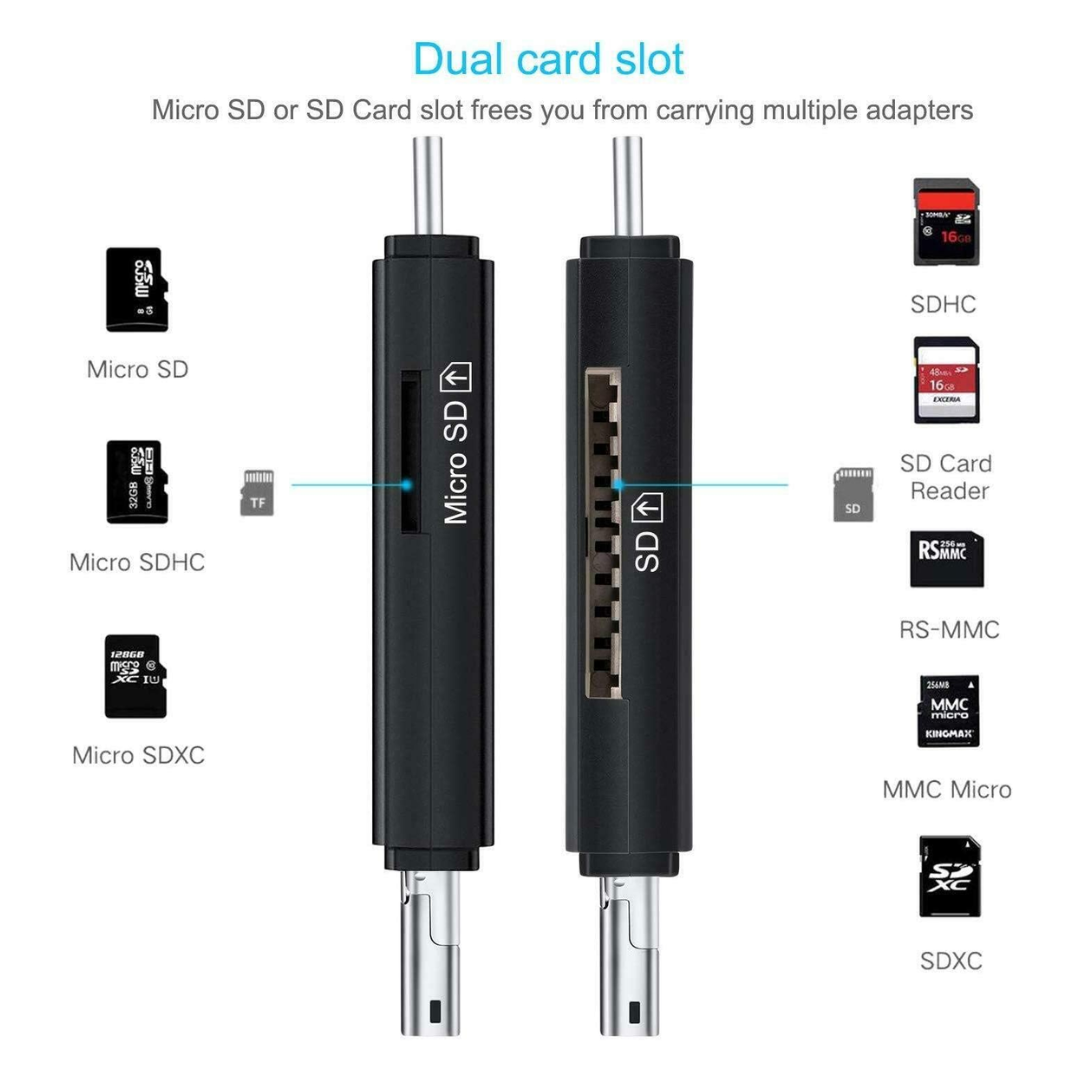 LECTOR DE TARJETAS PORTÁTIL DE ALTA VELOCIDAD USB 2.0 CONVERSIÓN MULTIMODO TCOTG-03