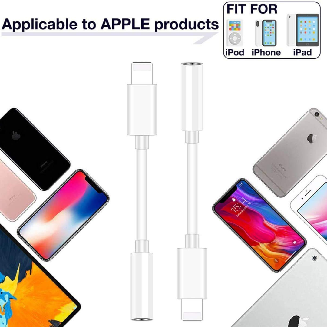 ADAPTADOR LIGHTNING A 3.5MM PARA CONECTAR AURICULARES JH-002