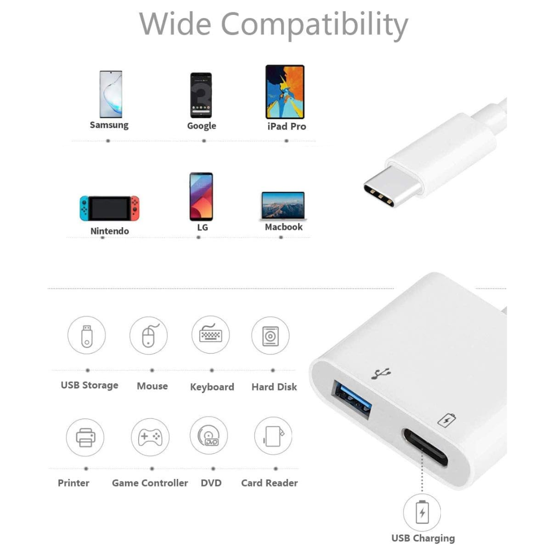 ADAPTADOR USB TIPO C A DOBLE USB TIPO C JH-032