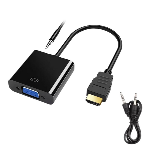 ADAPTADOR HDMI A VGA CON CABLE DE AUDIO DE 3.5 MM HV350