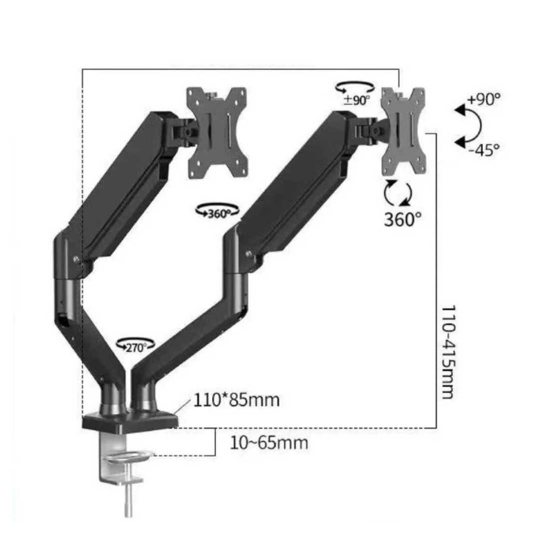 SOPORTE DE MONITOR DE BRAZO DOBLE M33B