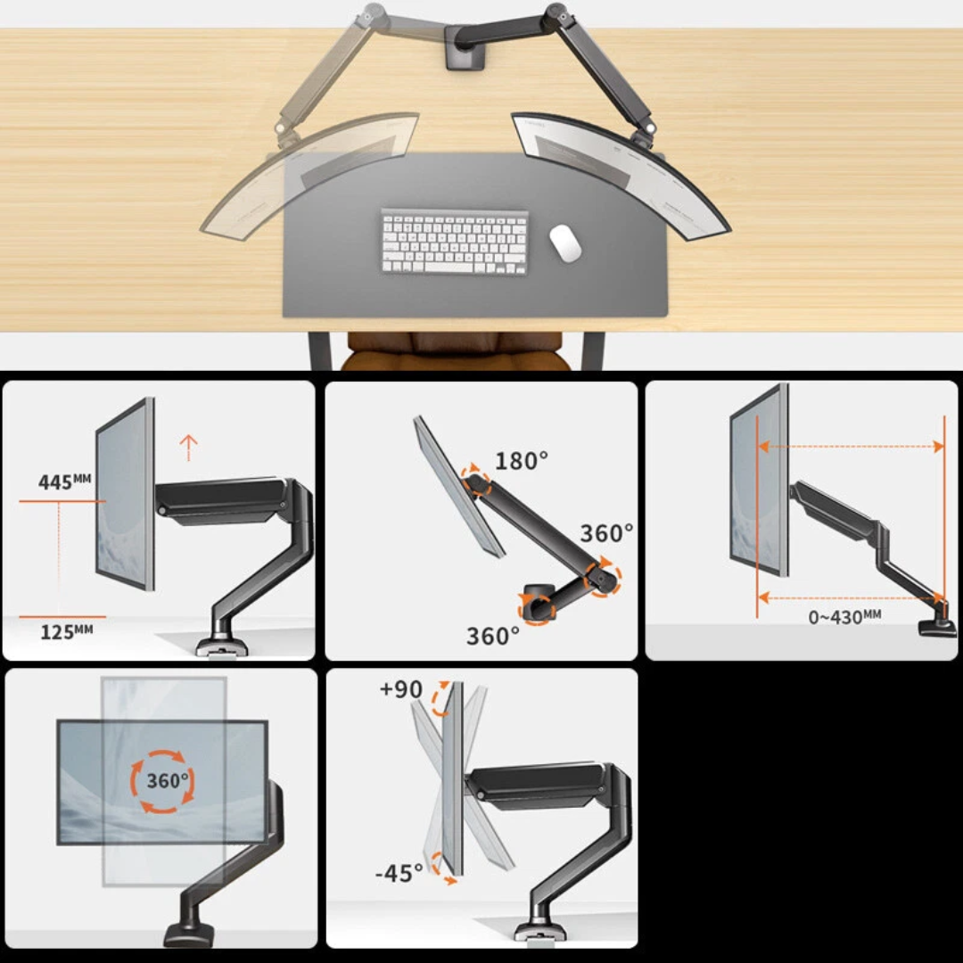 SOPORTE DE MONITOR DE BRAZO INDIVIDUAL M1B