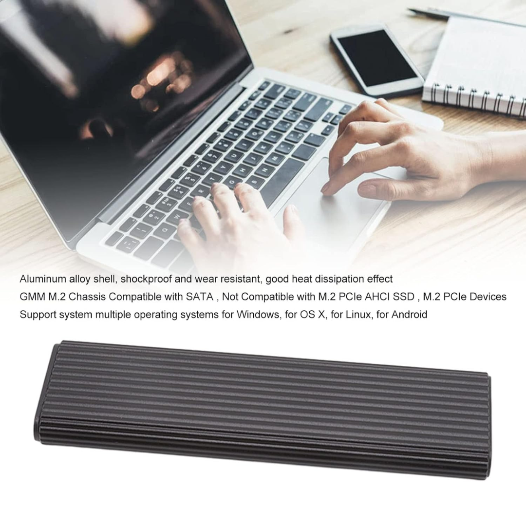 CAJA EXTERNA SSD M.2 A USB 3.1, 10GBPS CON CABLE USB TIPO-C M211