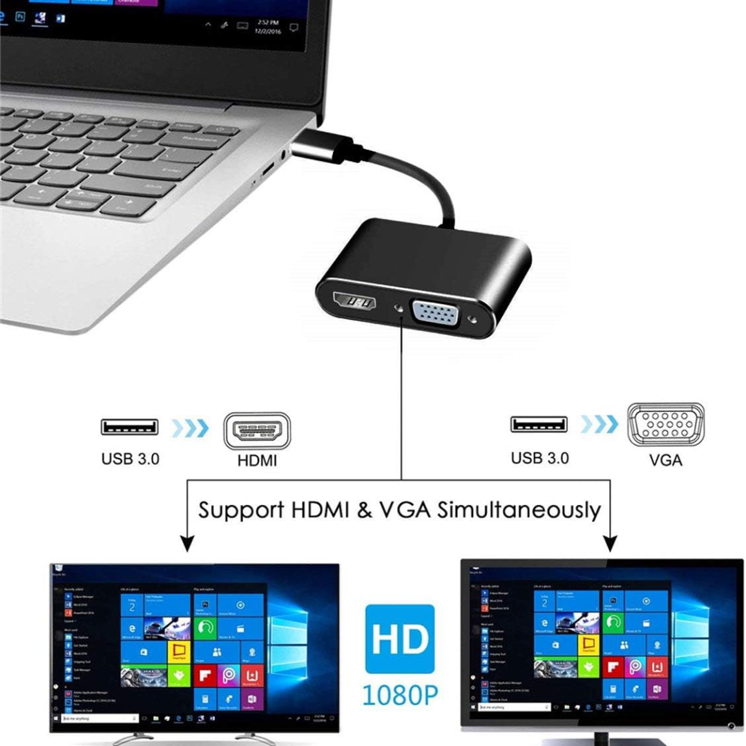 ADAPTADOR USB 3.0 A HDMI + VGA UHV-047