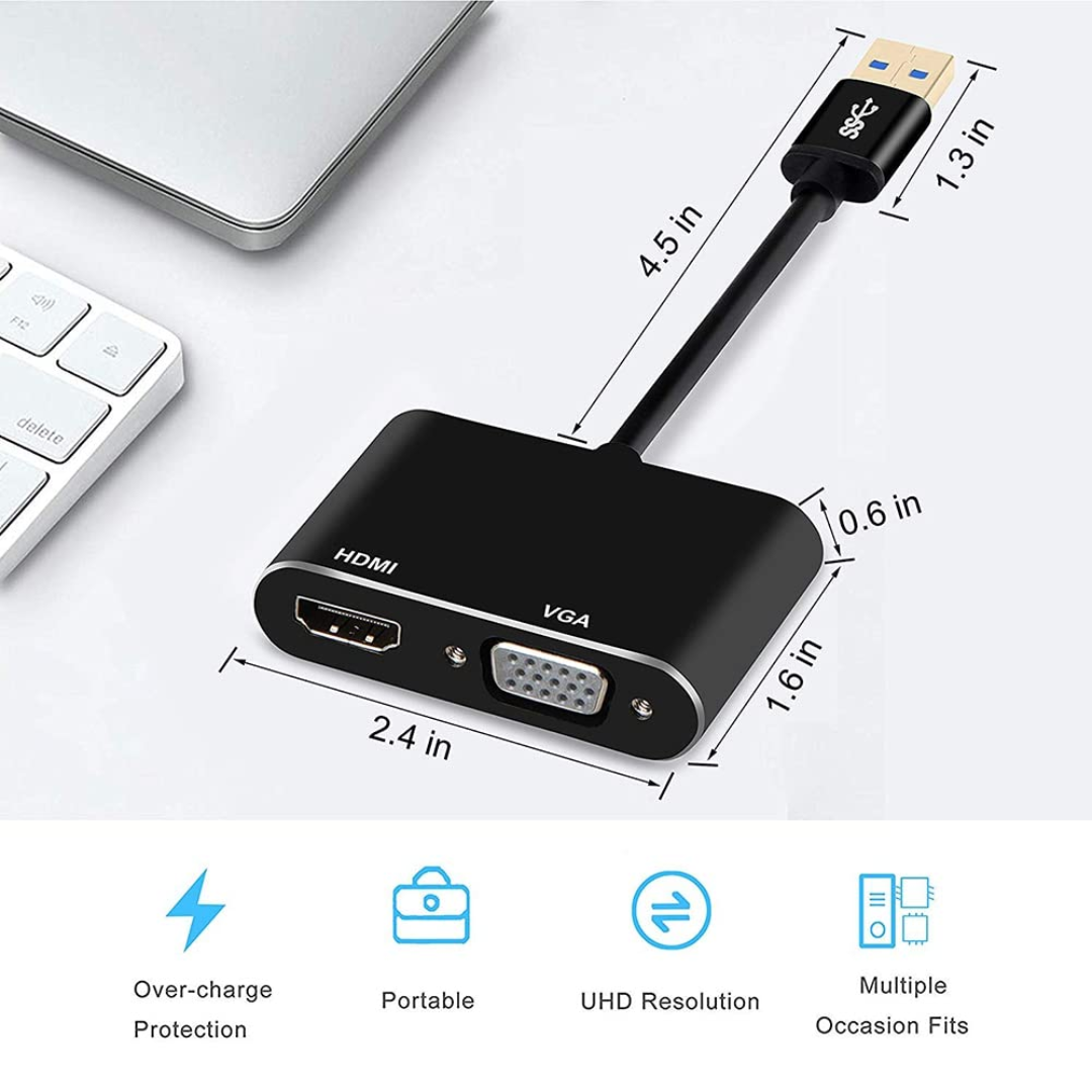 ADAPTADOR USB 3.0 A HDMI + VGA UHV-047