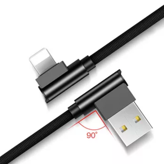 CABLE DE DATOS PARA LIGHTNING ÁNGULO DE 90° DE 1.5M 3.1A DSY-6503i