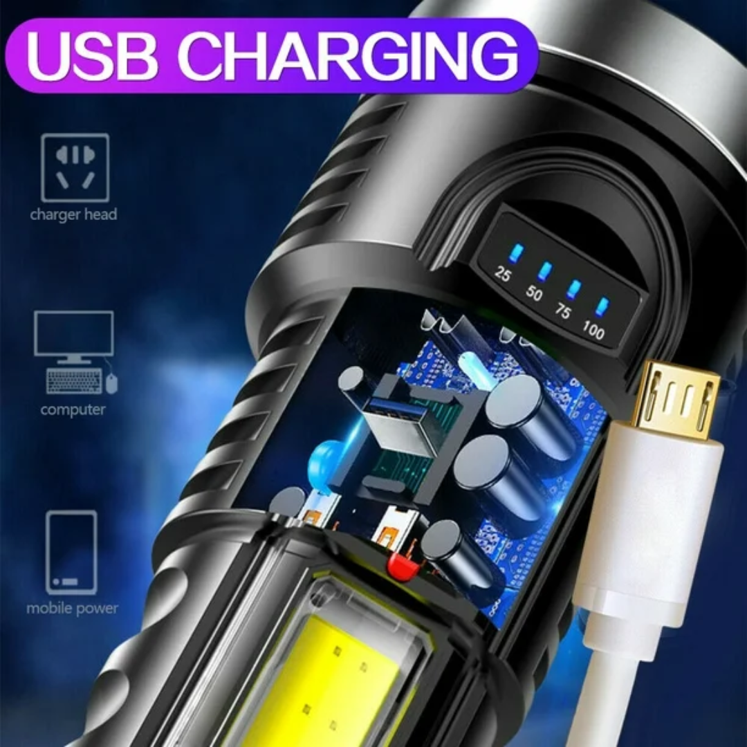 LINTERNA LED DE CARGA USB BK-822
