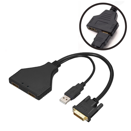 ADAPTADOR DVI A 2 PUERTOS HDMI 4K KMDH-01