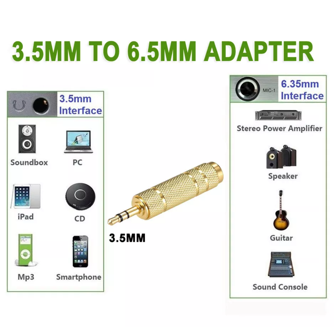 ADAPTADOR DE AUDIO 3.5MM MACHO A 6.5MM HEMBRA KM3.5M-6.5F